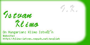 istvan klimo business card